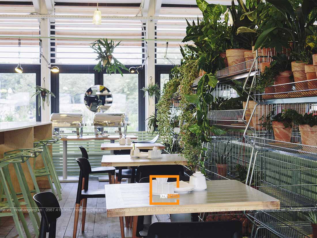 thiết kế quán cafe phong cách nhiệt đới